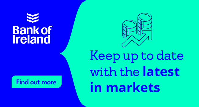 illustration of money with an arrow pointing upwards and text reading 'Keep up to date with the latest in markets'.