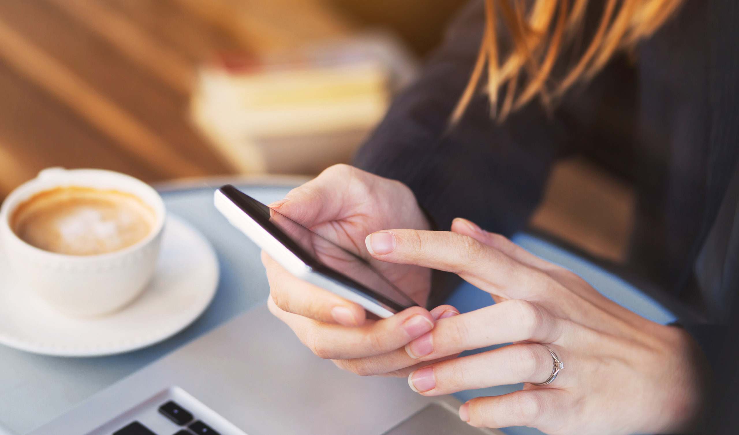 A woman using a smartphone