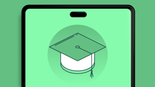 Graduation cap on mobile app