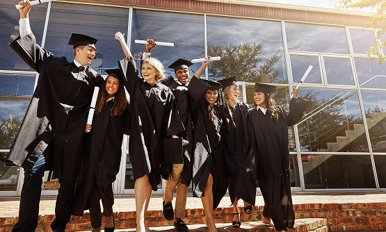 Third Level international students celebrating