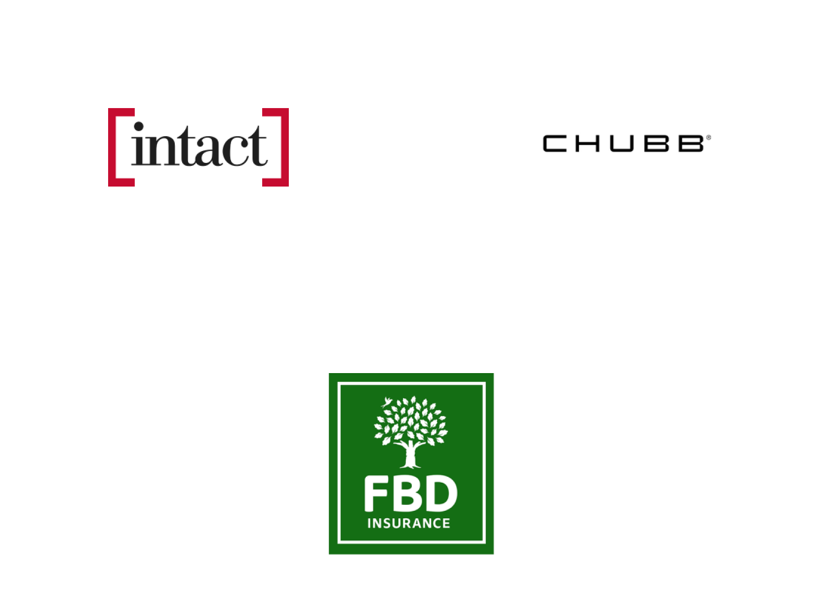 Logos for Intact, Chubb and FBD.