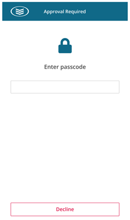 Image of the 365 app passcode issue.
