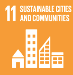 SDG icon 11: sustainable cities and communities.