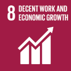 SDG icon 8: decent work and economic growth.